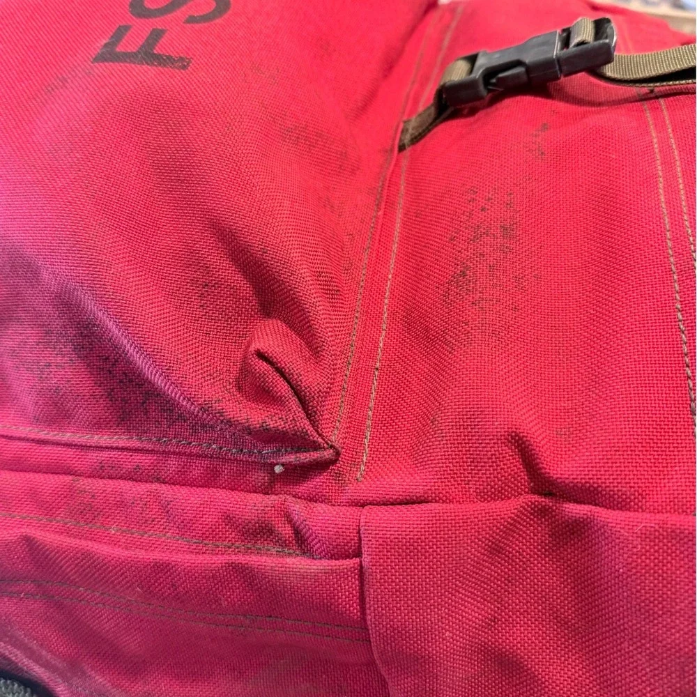 Vintage 1985 Helena Industries Red Canvas FSS Personal Gear Pack Backpack USA